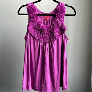 ELLE Tank Top Purple | Purple Tank Top | Tank Top with Flower Details | Floral